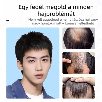 Férfi paróka valódi emberi hajból, rövid egyenes haj, varrat nélküli felső rész, modell 9002, kézzel készített