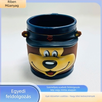 Testreszabható PP műanyag fagylaltos poharak, 480 ml, rajzfilm-stílus, injekciós öntés + zománc kivitel, falvastagság 3–5 mm