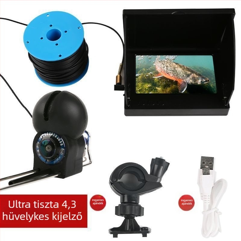 Haldetektáló készülék kamerával és HD kijelzővel, éjjellátó funkcióval, fenék nézet