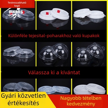 90 mm-es bubble tea pohárfedél, egyszer használatos, PP injektálással formázott, gömb alakú