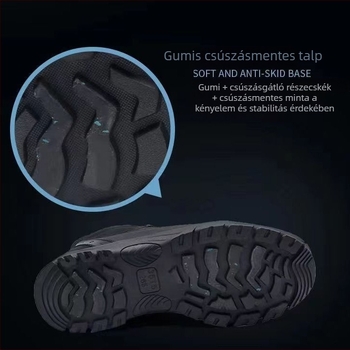 Téli hócipő fleece béleléssel, vastag szigeteléssel, felső része mikrofiber TPU bőr, csúszásmentes gumitalp, középmagas szár