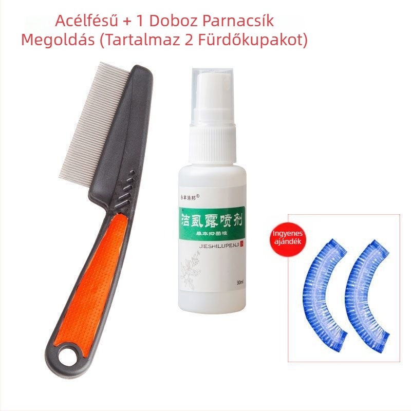 Fejtetű-fésű ultra-sűrű fogakkal lányoknak, hagyományos bambuszfa fésű, korpásodás elleni és fejtetű pete elleni