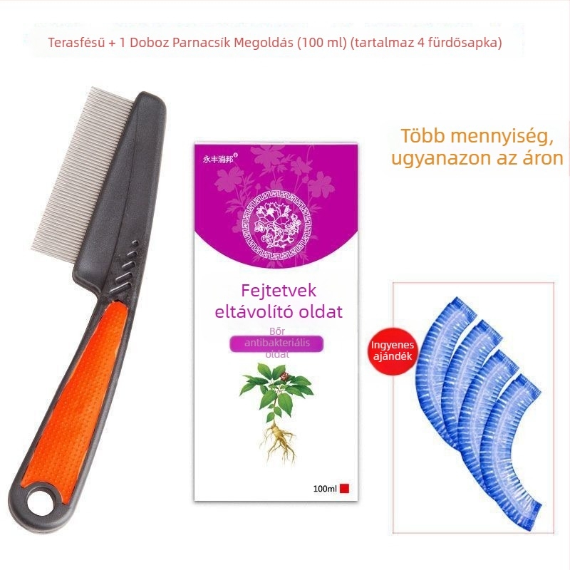 Fejtetű-fésű ultra-sűrű fogakkal lányoknak, hagyományos bambuszfa fésű, korpásodás elleni és fejtetű pete elleni