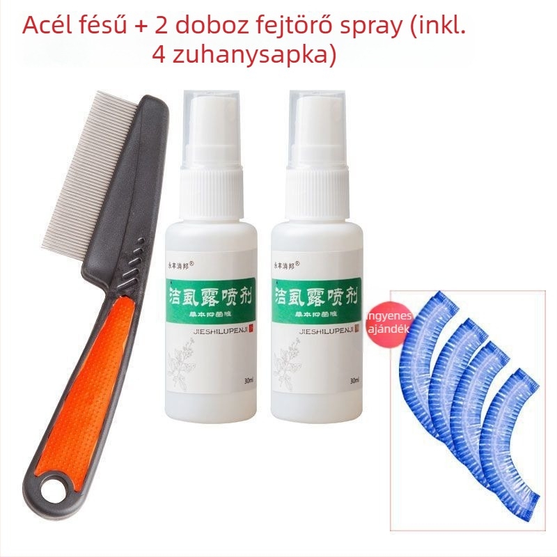 Fejtetű-fésű ultra-sűrű fogakkal lányoknak, hagyományos bambuszfa fésű, korpásodás elleni és fejtetű pete elleni