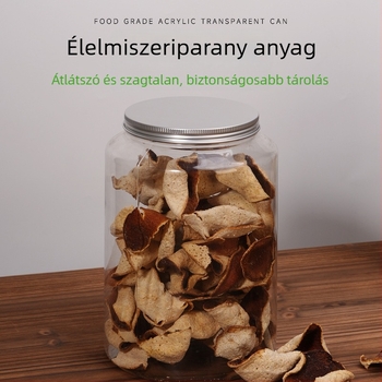 PET műanyag üveg élelmiszer-csomagoláshoz, átlátható, zárható, élelmiszer-minőségű, tea és szárított gyümölcsök számára
