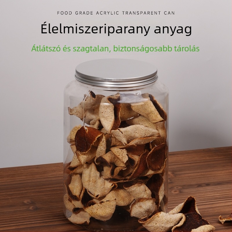 PET műanyag üveg élelmiszer-csomagoláshoz, átlátható, zárható, élelmiszer-minőségű, tea és szárított gyümölcsök számára