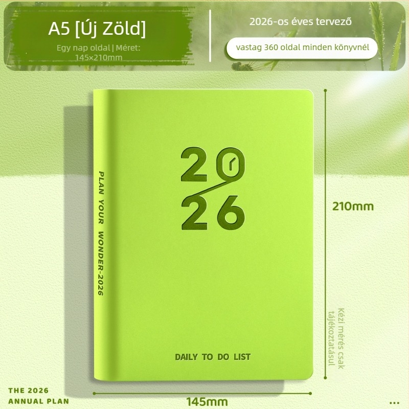 Chalk time jegyzetfüzet műbőr borítással, varrott kötés, Grass pulp papír, 200–300 oldal