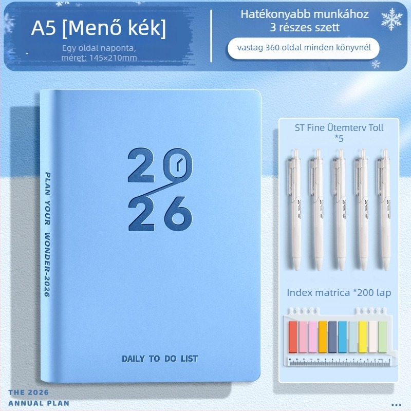 Chalk time jegyzetfüzet műbőr borítással, varrott kötés, Grass pulp papír, 200–300 oldal