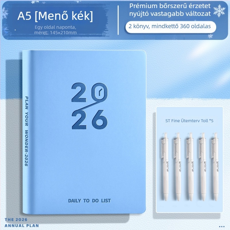 Chalk time jegyzetfüzet műbőr borítással, varrott kötés, Grass pulp papír, 200–300 oldal