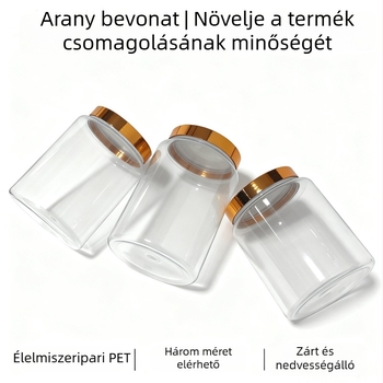 Élelmiszer-minőségű PET zárt üveg, 110 kaliberű nyílás, Blow molding technikával készítve, kapacitás 3500