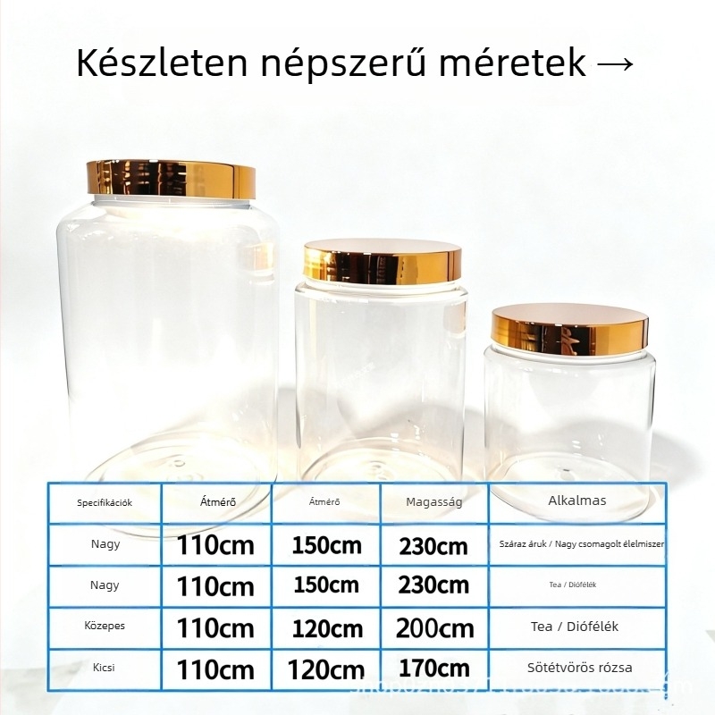 Élelmiszer-minőségű PET zárt üveg, 110 kaliberű nyílás, Blow molding technikával készítve, kapacitás 3500
