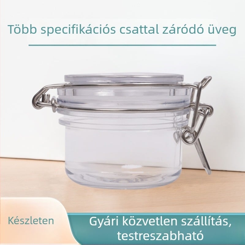 Átlátszó, széles nyílású zárható tárolóüveg – PET műanyag, Mountain Rhyme