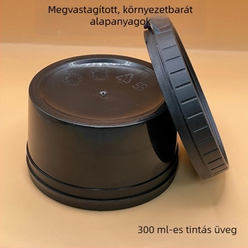 Élelmiszer-minőségű műanyag edények, PE-zárású, átlátszó edények festékekhez, csavaros kupakkal poros edények, ónpasztás tintás edények