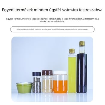2500 ml átlátszó PET kör alakú palack, készétel zabpehely tároló, szuper por tároló élelmiszerekhez és gyógyszerekhez