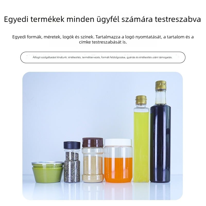 2500 ml átlátszó PET kör alakú palack, készétel zabpehely tároló, szuper por tároló élelmiszerekhez és gyógyszerekhez
