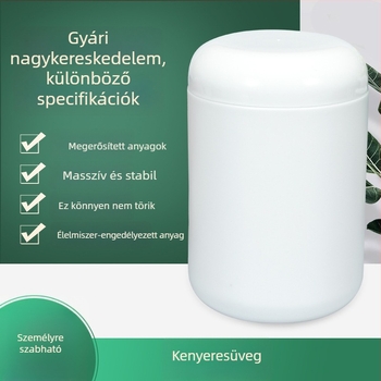 HDPE műanyag tégely fehérjeporhoz széles nyílású és fedéllel, 900 ml kapacitású, egészségügyi és gyógyszeripari csomagoláshoz, Xianglin márka