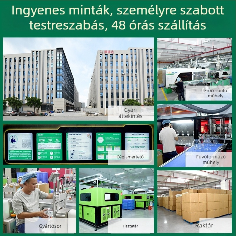 Vastagított átlátszó műanyag tárolóüveg zárófedéllel, élelmiszer-minőségű, nagy kapacitású, lekvárhoz, csili szószhoz és savanyúsághoz