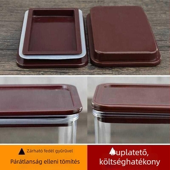Élelmiszer-tároló üveg, zárható, modern minimalista stílus, anyag: üveg