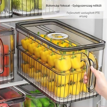 Hűtőszekrény tároló doboz – PET anyag, egyszerű és modern stílus, tojás és zöldség szervező, Rangi márka