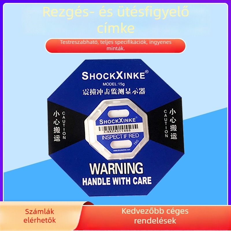 Második generációs ütésbiztos címkék rezgésjelzőkkel, PVC ragasztó, 0,03 mm vastagság, modellek 5G/10G/15G/25G/37G/50G/75G