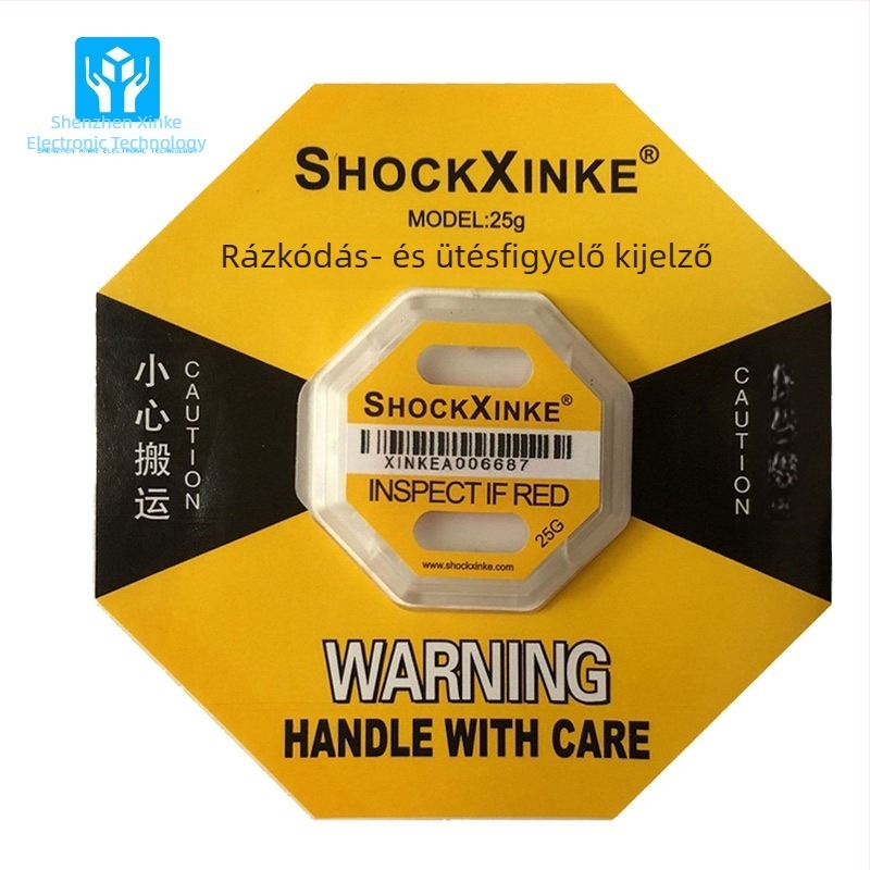 Második generációs ütésbiztos címkék rezgésjelzőkkel, PVC ragasztó, 0,03 mm vastagság, modellek 5G/10G/15G/25G/37G/50G/75G