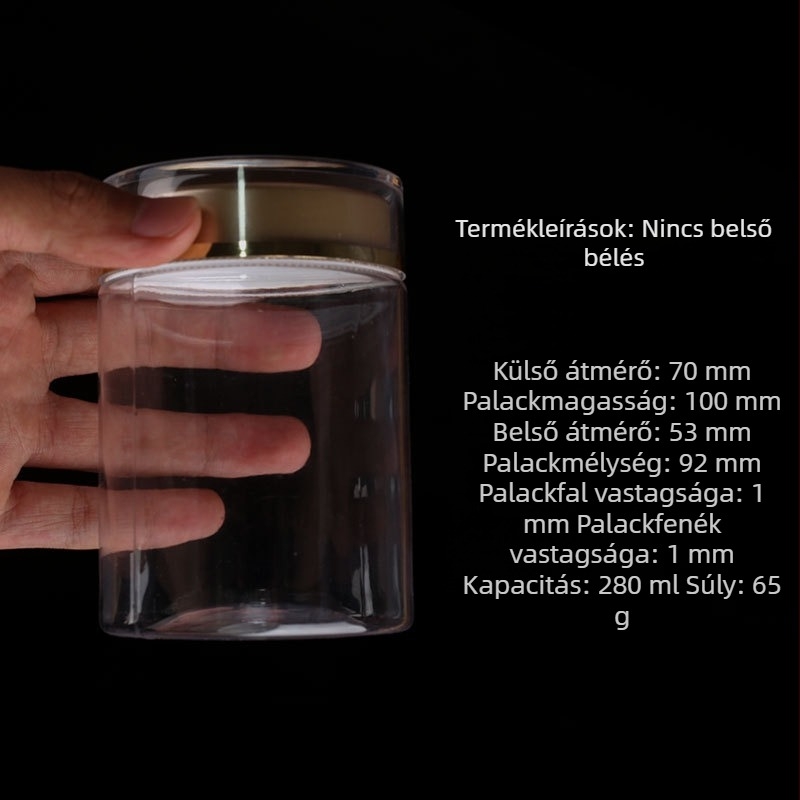 Átlátszó PET műanyag palack egészségügyi kiegészítők számára, üres élelmiszer-minőségű palack 280 ml