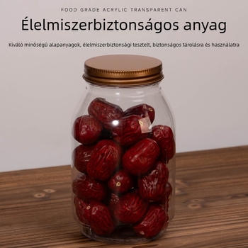 PET műanyag üveg tea csomagoláshoz, átlátszó lezárt üveg diófélék, gabonák, aszalt gyümölcsök és virágos tea számára