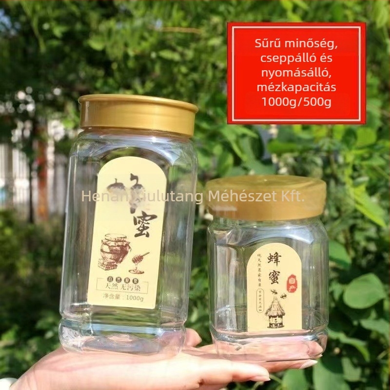 PVC mézes tartály belső és külső fedéllel, élelmiszer-csomagoláshoz, átlátszó