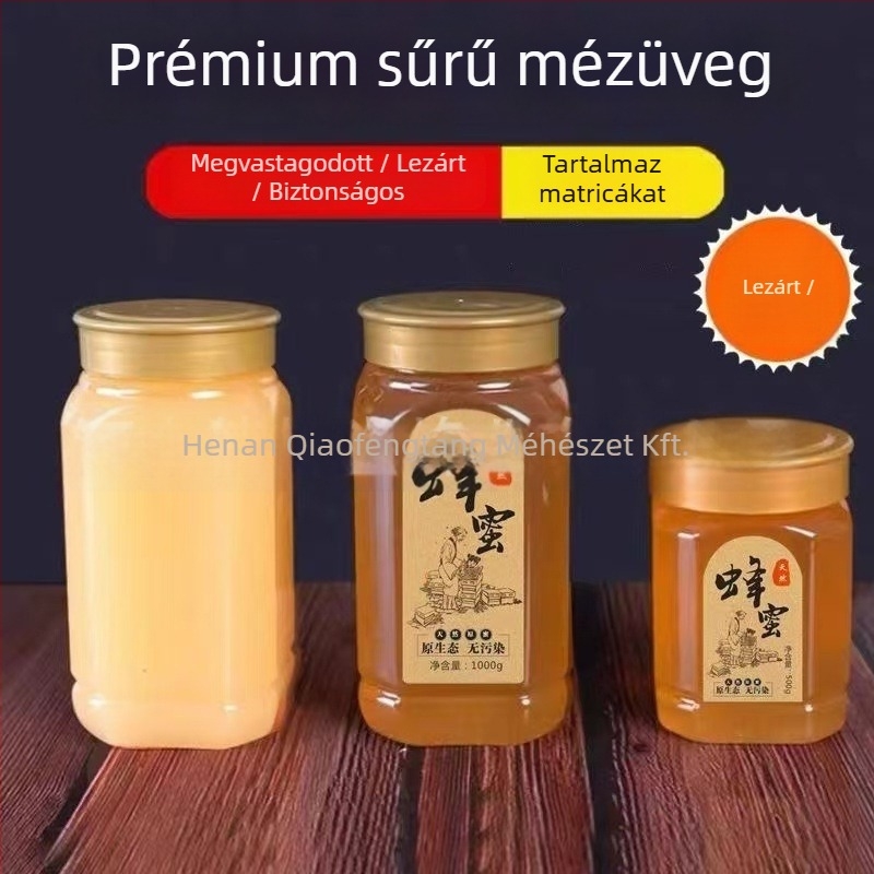 PVC mézes tartály belső és külső fedéllel, élelmiszer-csomagoláshoz, átlátszó