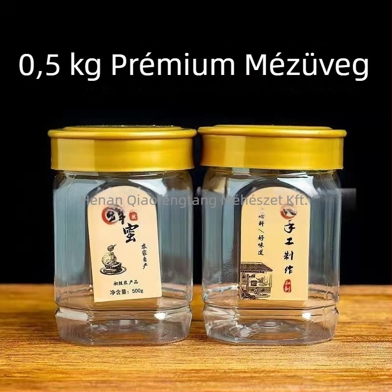 PVC mézes tartály belső és külső fedéllel, élelmiszer-csomagoláshoz, átlátszó