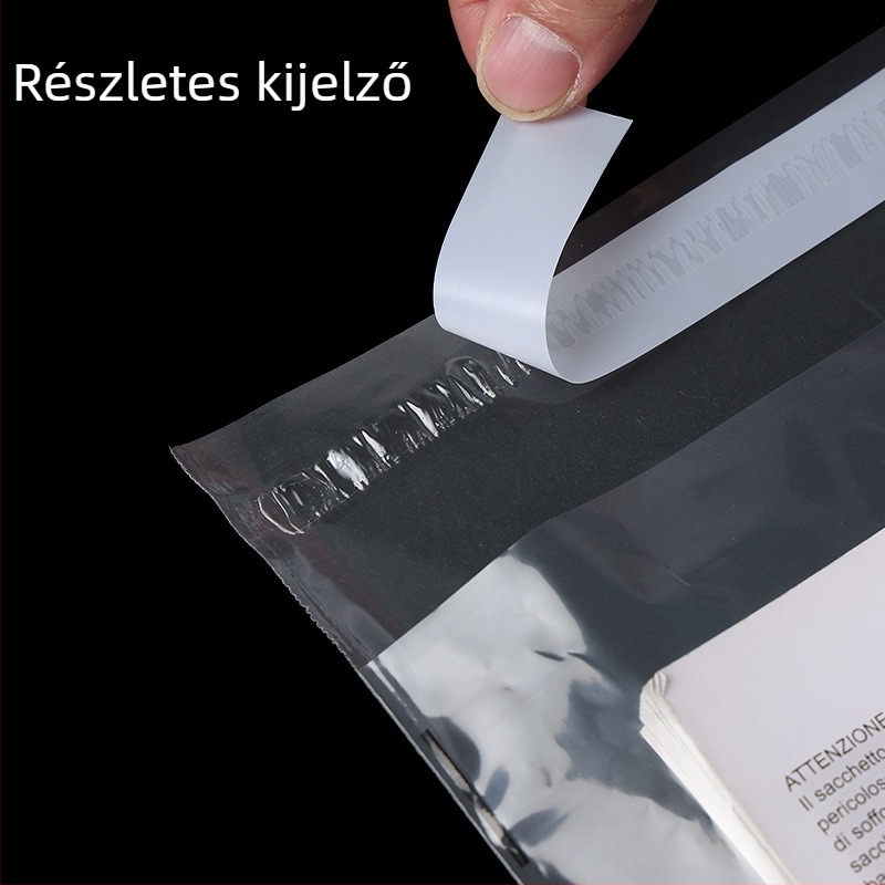 Átlátszó önadhéziós PE csomagoló taska feliratos figyelmeztetéssel, megerősített kivitel ruhákhoz és zoknikhoz, kis méret