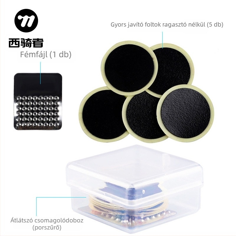 Ragasztó nélküli gumijavító készlet hegyi kerékpárhoz – hordozható javító doboz, kombinált készlet, WEST BIKING