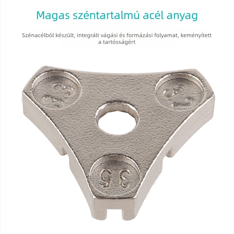 Kerékpár küllőkulcs, 6‑lyukú, szénacélból készült, terepbringákhoz