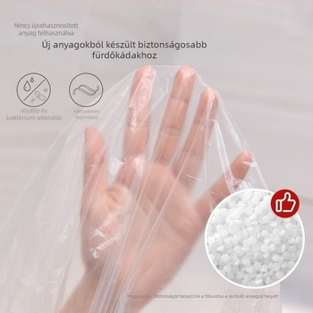 Extra nagy, egyszer használatos meleg forrás medencés fólia – vastagított belső burkolat privát fürdéshez, dupla káddal, fa vödör és műanyag fólia