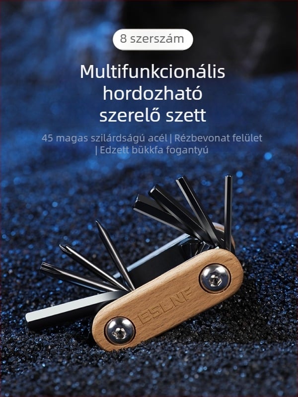 Kerékpárjavító eszköz, összecsukható többfunkciós eszköz hex kulccsal, hegyi és országúti kerékpárokhoz, Dingtian márka.