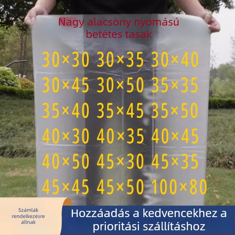 PE nagy nyomású, nagy síknyílású filmtasak, élbetéttel, műanyag kartonhoz belső nedvesség- és porvédő bevonat, átlátszó belső fólia