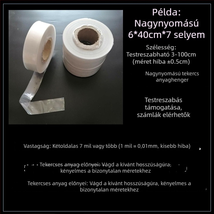 PE hosszú csomagolócső – átlátszó, vastag filmmel ellátott cső ipari csomagoláshoz