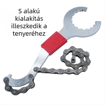 Három az egyben kerékpár alsócsapágy szerszám — integrált villáskulcs, rögzítő a lendkerékhez és eszköz farkhorgos kialakítással, acél, QT marka