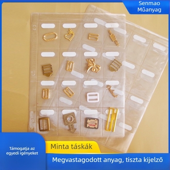 Gomb-alkatrészek mintatároló táska — áttetsző műanyag csomagoló taska, többrekeszes bemutató táska, magas frekvenciájú préseléssel, Shin senmao márka