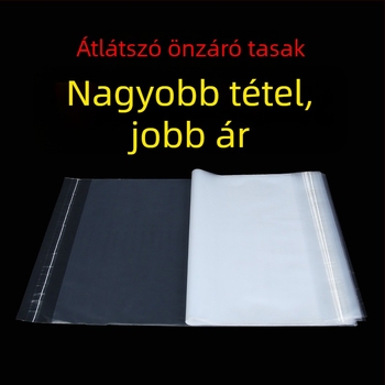 Átlátszó öntapadós tasak cipzárral a fehérneműk és ruházat tárolására