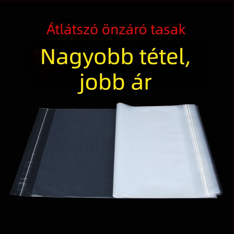 Átlátszó öntapadós tasak cipzárral a fehérneműk és ruházat tárolására