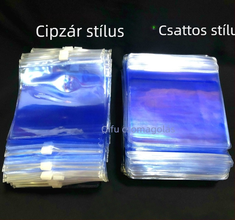 Átlátszó PVC cipzáros tasakok, vastagított kivitelben, karkötők, buddhista gyöngyök, jáde és ékszerek számára