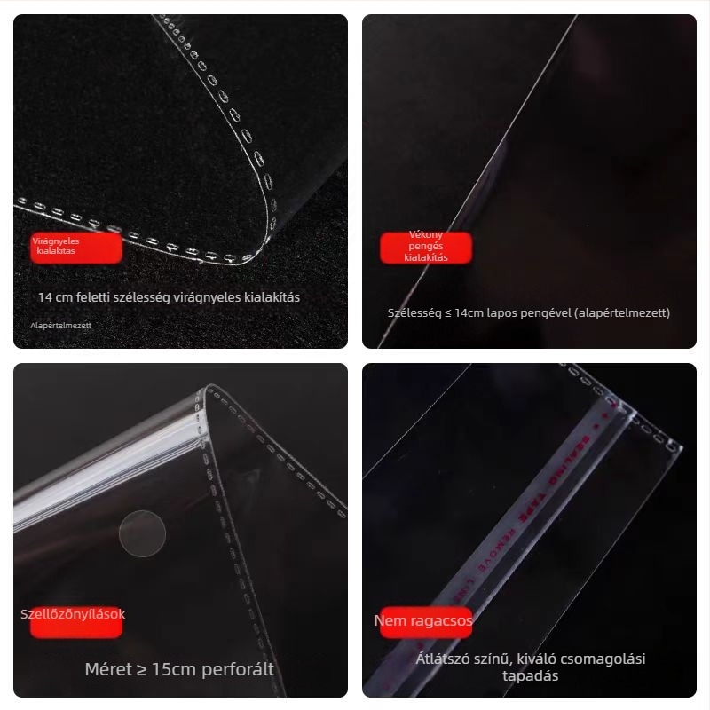 OPP öntapadós műanyag csomagoló tasak, 100% új anyag, logó nyomtatás, ruházati csomagoláshoz, zoknik és kiegészítők