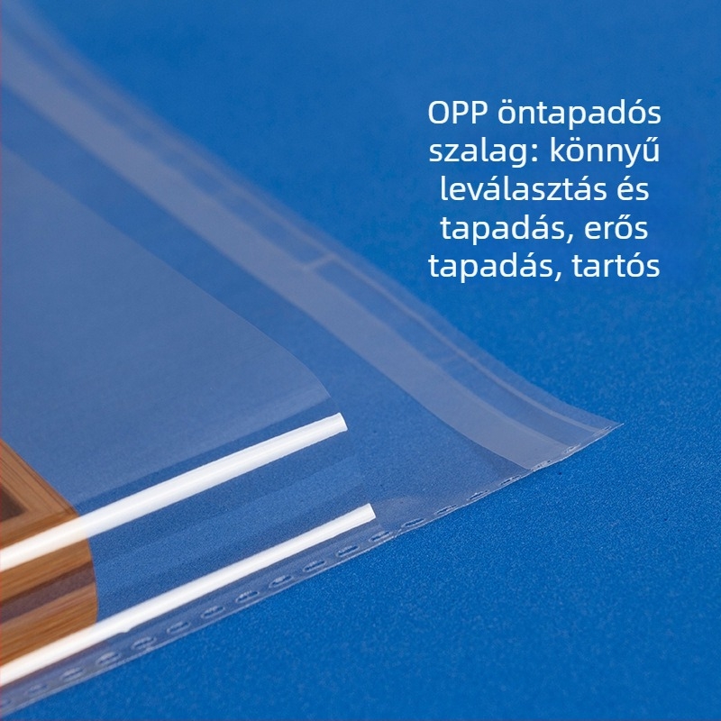 Átlátszó önzáró műanyag zacskó ruházathoz, csomagoló zacskó, sík késes vágás, logó nyomtatás nélkül
