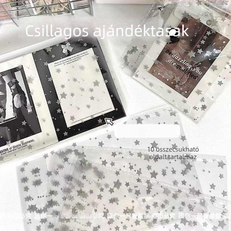 Gypsophila mintás zárható tasak ajándékcsomagoláshoz, nagy kapacitású, irodai és papíráruk csomagolásához