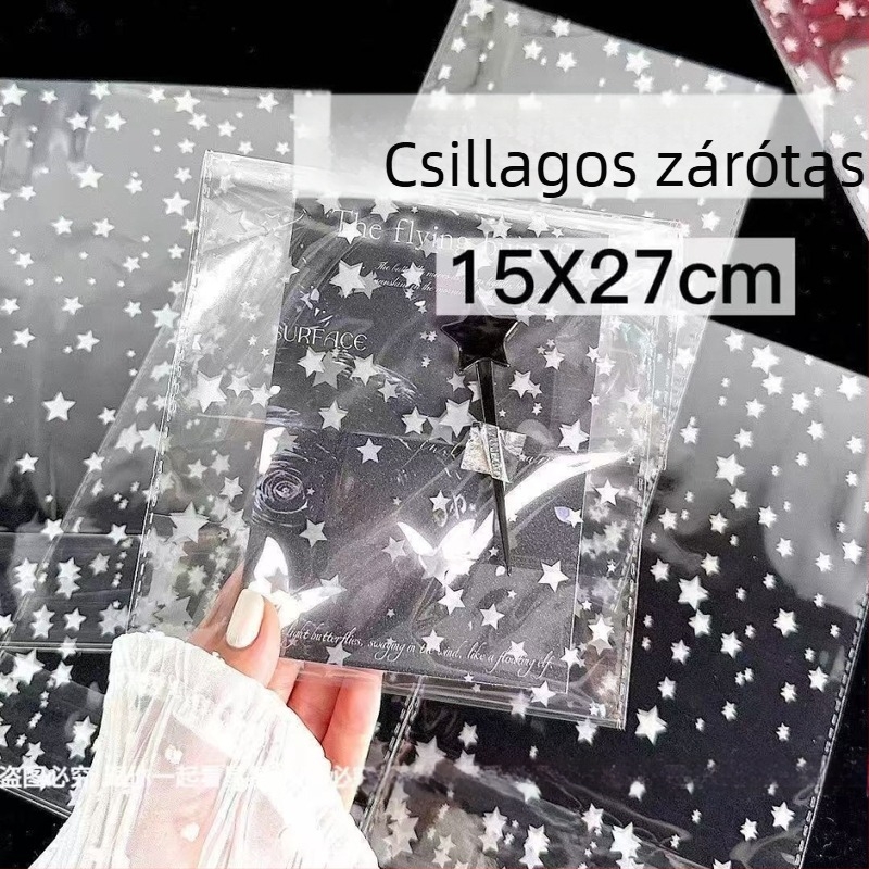 Gypsophila mintás zárható tasak ajándékcsomagoláshoz, nagy kapacitású, irodai és papíráruk csomagolásához