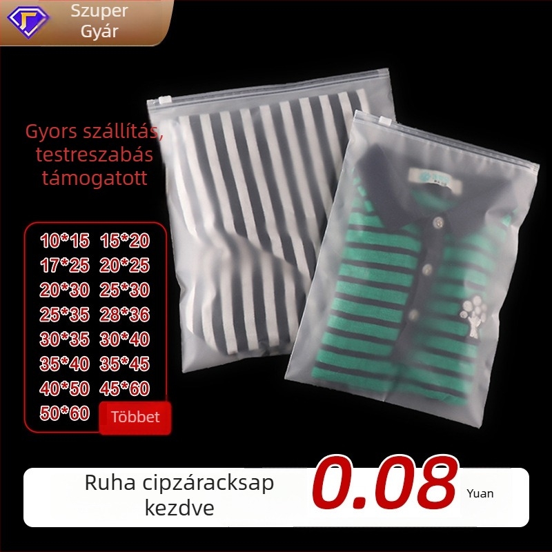 Matt EVA/PE cipzáras zacskó fehérneműkhöz és zoknikhoz