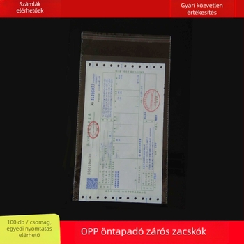 Átlátszó OPP önzáró ruhacsomagoló tasak, hosszú műanyag záróval