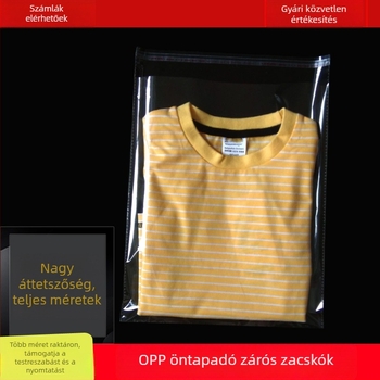 Átlátszó OPP önzáró ruhacsomagoló tasak, hosszú műanyag záróval