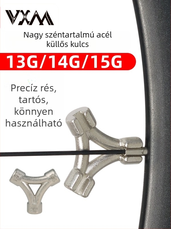 Szénacél kerékpár küllő kulcs, háromszög alakú küllő kulcs, szerelő eszköz kerékpárokhoz, kerékpáros kiegészítő